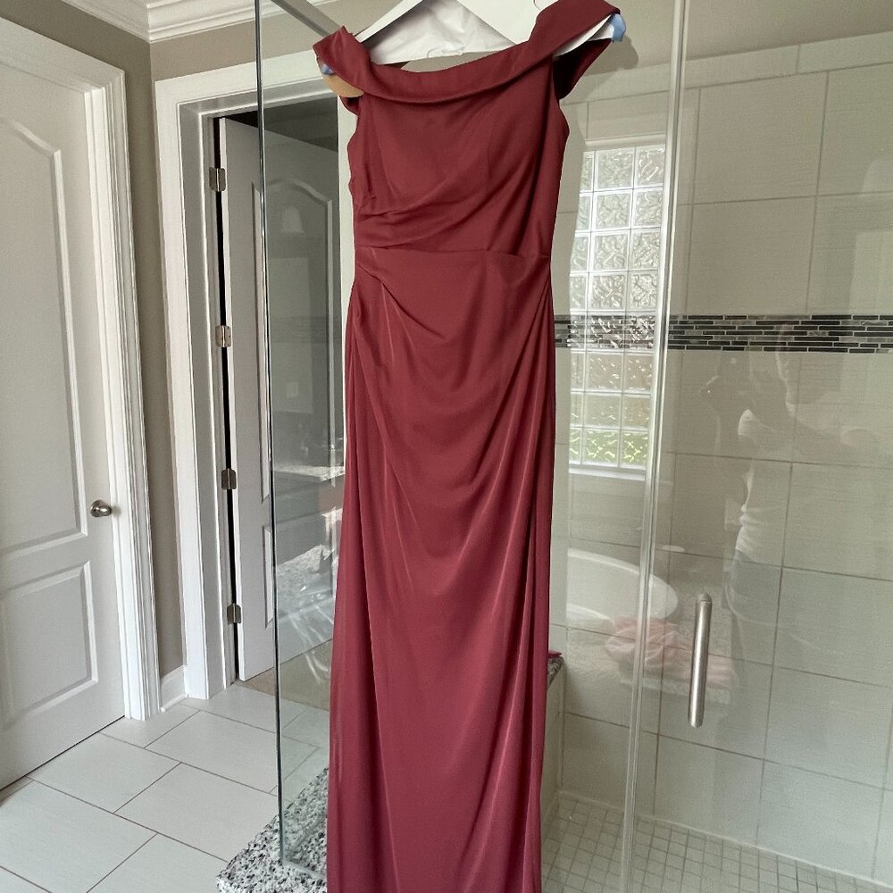 Azazie Desert Rose bridesmaid gown